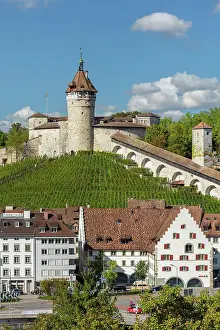 Historic Building Prints: Old town and Munot Fortress, Schaffhausen, Switzerland