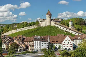 Schaffhausen Prints: Old town and Munot Fortress, Schaffhausen, Switzerland