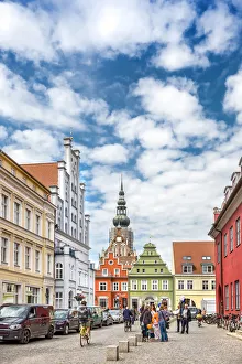 Old town and Nikolai church, Greifswald, Mecklenburg-Western Pomerania, Germany