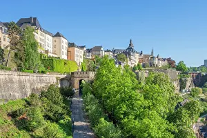 Luxembourg Prints: Old town with Porte de Grund, Luxembourg