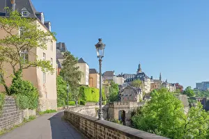 Luxembourg Prints: Old town with Porte de Grund, Luxembourg