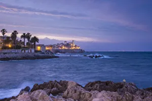 Old town and sea wall in Antibes, Alpes-Maritimes, Provence-Alpes-Cote D Azur