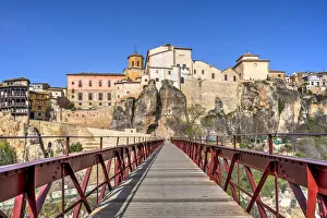 Images Dated 23rd June 2022: Old town skyline and bridge of Saint Paul (Puente de San Pablo), Cuenca, Castilla-La Mancha, Spain