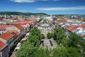 Slovakian Prints: Old town skyline, Kosice, Slovakia