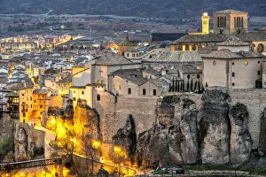 Images Dated 23rd June 2022: Old town skyline at twilight, Cuenca, Castilla-La Mancha, Spain