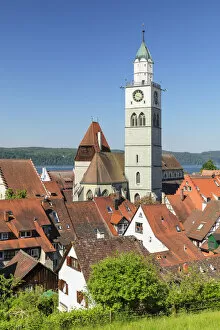 Images Dated 22nd July 2021: Old Town with St. Nicholas cathedral, Uberlingen, Lake Constance, Upper Swabia, Baden Wurttemberg