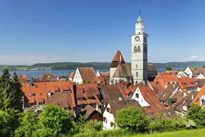 Images Dated 22nd July 2021: Old Town with St. Nicholas cathedral, Uberlingen, Lake Constance, Upper Swabia, Baden Wurttemberg