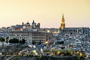 The Old Town of Toledo in the evening. The Catedral Primada (Primate Cathedral of