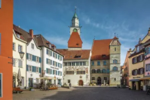 Square Gallery: Old town of Ueberlingen with St. Nicholas Minster, Baden-Wurttemberg, Germany