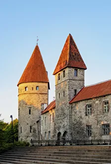 Tallinn Prints: Old Town Walls at sunset, Tallinn, Estonia
