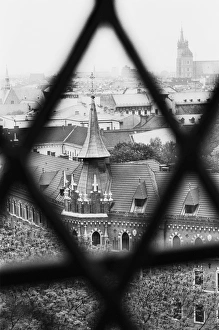 Krakow Prints: Old Town from Window of Wavel Cathedral, Krakow, Poland