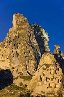 Turkish Collection: Old troglodytic cave dwellings cut into the rock Castle