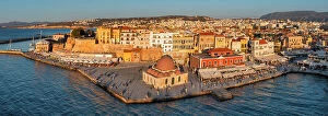 Images Dated 6th July 2023: Old Ventian harbour with Hassan Pascha mosque, Chania, Crete, Greek Islands, Greece