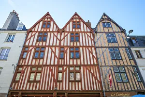 Post And Beam Prints: Old wooden half-timbered houses, Tours, Indre-et-Loire, Centre, France