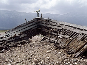Wreckage Prints: An old wooden sailing boat
