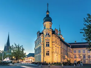 In The Evening Prints: Oldenburg Castle at blue hour, Oldenburger Land, Lower Saxony, Germany