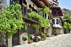 Historic City Prints: The oldest street in Veliko Tarnovo, General Gurko street, with charming old houses