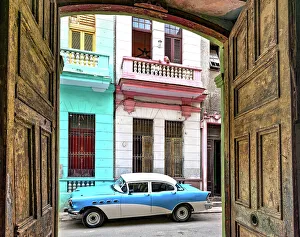 Classic Car Prints: Oldtimer, Old Havana, Havana Vieja, Havana, Cuba