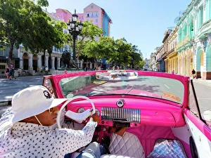 Classic Car Prints: Oldtimer, Streets of old Havana, Havana Vieja, Havana, Cuba