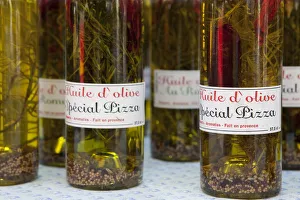 Farmers Market Prints: Olive oils for sale in the market in St Remy France