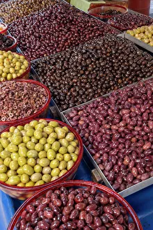 Mainland Greece Prints: Olive for sale at a street market in Athens, Greece