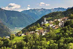 Chiavenna Valley Prints: Olmo village, San Giacomo Filippo, Sondrio province, Chiavenna valley, Lombardy, Italy