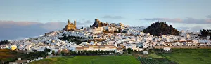 Olvera at sunrise, Olvera, Cadiz Province, Andalusia, Spain