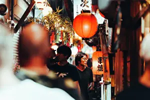 Lifestyle Prints: Omoide Yokocho is a maze of small alleys filled with izakaya restaurants, Tokyo, Japan