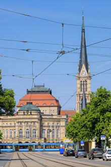 Opera House Prints: Opernhaus (Opera House), Theaterplatz, Chemnitz, Saxony, Germany