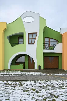 Images Dated 10th March 2022: Opile sklepy houses in winter, Velke Pavlovice, Breclav District, South Moravian Region