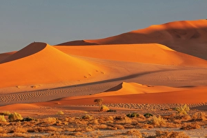 Sossusvlei Prints: Orange sand dunes and blue sky