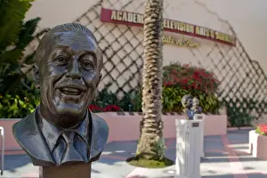 Bust Prints: Orlando, Florida, USA. Bust of Walt Disney at Disney MGM Orlando