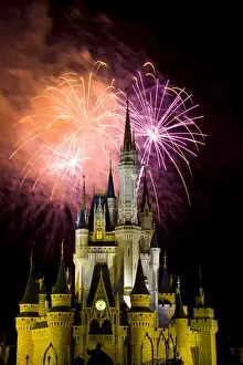 Orlando, Florida, USA. The Wishes fireworks show at Disneys Magic Kingdom