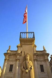 Orlandos Column and the Church of St. Blaise, Dubrovnik, Dalmatia, Croatia