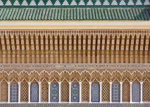 Arabic Collection: Ornate architectural detail above entrance to the Royal Palace, Fez, Morocco