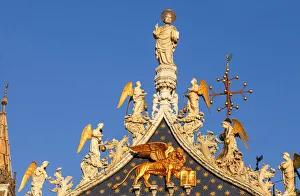 Ornate details on Basilica di San Marco, Venice, Veneto, Italy