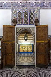 Ornate door, Dar Si Said museum, Marrakech-Safi (Marrakesh-Tensift-El Haouz) region, Marrakesh, Morocco