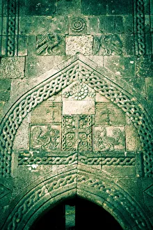 Ornate doorway, Lindos, Rhodes, Greece