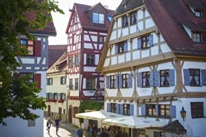 Ornate Half Timbered houses in Ulms Fishermen and Tanners district, Ulm, Baden-Wurttemberg