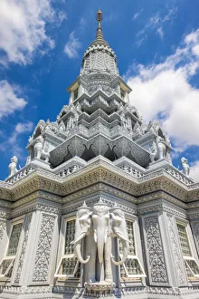 Ornate stupa at Phnom Oudong, Kandal Province, Cambodia