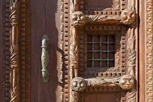 Images Dated 24th May 2018: Ornate Wood Door, Venice, Veneto, Italy