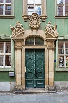 Images Dated 22nd May 2023: Ornated doorway, Halle (Saale), Saxony-Anhalt, Germany
