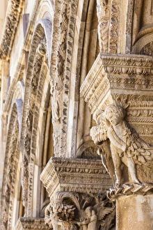 Balkan Collection: Ornately Carved Collumns of the Rectors Palace, Stari Grad (Old Town), Dubrovnik