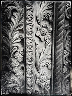Stone Town Prints: Detail of ornately-carved wooden door, Stonetown, Zanzibar, Tanzania