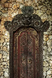 Ornately decorated door, Bali, Indonesia