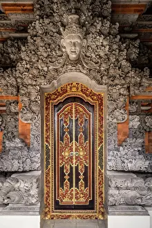 Painted Prints: Ornately decorated door in a private house in Ubud, Bali, Indonesia