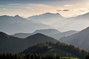 Profile Prints: Orobie Prealpi at sunset in Seriana valley, Bergamo province, Italy, Europe