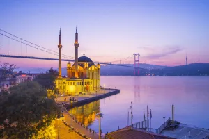 Mosque Prints: Ortakoy Camii (Mosque) and the Bosphorus Bridge, Ortakoy, Istanbul, Turkey