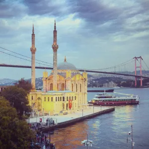 Insta Prints: Ortakoy Camii (Mosque) and the Bosphorus Bridge, Ortakoy, Istanbul, Turkey