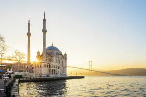 Mosque Prints: Ortakoy Camii (Mosque) and the Bosphorus Bridge, Ortakoy, Istanbul, Turkey